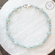 Amazonite & Silver Bead Bracelet